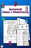 Vorschau - Arbeitsblätter - Rechenheft Mathe Klasse 1 Wiederholung - Deckblatt