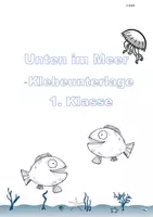 Vorschau - Mal- und Bastelvorlagen - Klebeunterlage Unterwasserwelt - Deckblatt