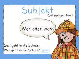Vorschau - Poster - Satzglieder Merkplakate (Subjekt, Prädikat, Adverbiale, Objekt) - Deckblatt