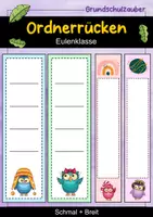Vorschau - Anderer Materialtyp - Ordnerrücken schmal + breit - Eule für die Eulenklasse - Deckblatt