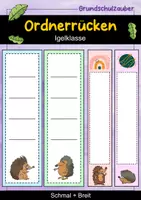 Vorschau - Anderer Materialtyp - Ordnerrücken schmal + breit - Igel für die Igelklasse - Deckblatt