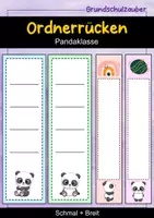 Vorschau - Anderer Materialtyp - Ordnerrücken schmal + breit - Panda für die Pandaklasse - Deckblatt