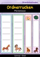 Vorschau - Anderer Materialtyp - Ordnerrücken schmal + breit - Pferd für die Pferdeklasse - Deckblatt