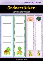 Vorschau - Anderer Materialtyp - Ordnerrücken schmal + breit - Schildkröte für die Schildkrötenklasse - Deckblatt