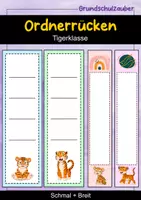 Vorschau - Anderer Materialtyp - Ordnerrücken schmal + breit - Tiger für die Tigerklasse - Deckblatt