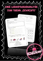 Vorschau - Test - Kurze Lernstandsanalyse zum Thema Gewichte - Deckblatt