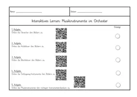 Vorschau - Arbeitsblätter - Orchester: Tafelbilder, Interaktives Lernen - Deckblatt