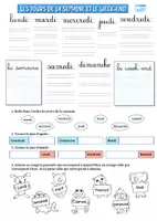 Aperçu - Feuilles d'exercices - Écriture cursive + exercices - Jours de la semaine (version gratuite) - Page de couverture