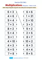 Aperçu - Feuilles d'exercices - Exercice multiplications (étiquettes) - Page 1