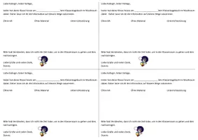 Vorschau - Lehrpläne/Lehrermaterial - Vorlage Klassentagebuch (Rückmeldung an Eltern) + Ersatzzettel (für Fachräume) - Seite 1