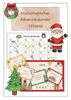 Vorschau - Arbeitsblätter - Adventskalender 1.Klasse (Mathe) - Deckblatt