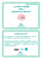 Vista previa - Hojas de trabajo - LLAVERO ATENCIÓN NIVEL 1 ENCUENTRA EL REPETIDO - página 1