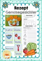 Vorschau - Arbeitsblätter - Ein Rezept schreiben - Gemüsegesichter - Deckblatt