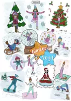 Vorschau - Mal- und Bastelvorlagen - 14 Winteryogaübungen farbig & als Ausmalbild - Deckblatt
