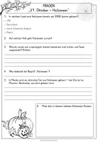 Vorschau - Arbeitsblätter - "31. Oktober - Halloween" - Lesetext mit Fragen und Lösung - Seite 2