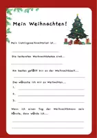 Vorschau - Arbeitsblätter - So sieht mein Weihnachten aus - Weihnachtsfragen - Deckblatt