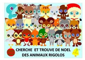 Aperçu - Préparation de séance / Séance complète - Livre Cherche et trouve de Noël des animaux rigolos kit complet - Page de couverture