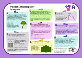 Vorschau - Arbeitsblätter - Welcher Schlüssel passt? Pythagoras Niveau 1 - Deckblatt
