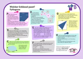 Vorschau - Arbeitsblätter - Welcher Schlüssel passt? Pythagoras Niveau 1 - Seite 1