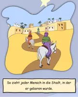 Vorschau - Präsentationen/Tafelbilder - Die Weihnachtsgeschichte - Die Geschichte von Jesu Geburt als Präsentation - Weihnachten / Advent DaZ / Deutsch / Religion - Seite 3