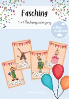 Vorschau - Arbeitsblätter - Rechenspaziergang "Fasching" (Einmaleins) - Deckblatt