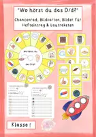 Vorschau - Arbeitsblätter - Glücksrad: Wo hörst du das D/d? und AB's - Deckblatt