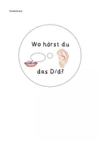 Vorschau - Arbeitsblätter - Glücksrad: Wo hörst du das D/d? und AB's - Seite 1