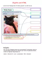 Vorschau - Arbeitsblätter - Objekte kennenlernen mit HTML / erste Webseite (interaktiv) - Seite 1