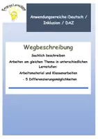 Vorschau - Arbeitsblätter - Differenziertes Material + Klassenarbeiten Wegbeschreibungen - Deckblatt
