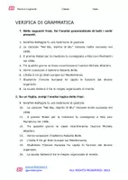anteprima - Esercizi - GRAMMATICA: VERIFICA DI ANALISI LOGICA - Pagina 1