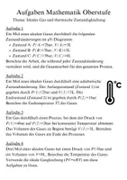 Vorschau - Arbeitsblätter - Aufgaben Physik Ideales Gas und thermische Zustandsgleichung - Seite 1