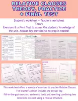 Vorschau - Arbeitsblätter - Relative Clauses Test B2 Rewrite Prüfung Umschreiben - Seite 1