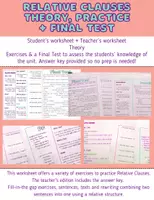 Vorschau - Arbeitsblätter - Relative Clauses Test B2 Rewrite Prüfung Umschreiben - Deckblatt