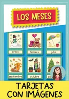 Vista previa - Refuerzo / NEE / Materiales de apoyo - Los meses: tarjetas con imágenes / escuela primaria y ELE - Portada