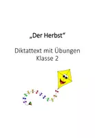 Vorschau - Arbeitsblätter - Diktattext "Der Herbst" mit Übungen für Klasse 2 - Deckblatt