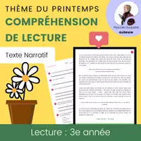 Aperçu - Feuilles d'exercices - Printemps : Texte narratif 2e cycle - Page de couverture