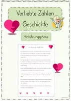 Vorschau - Präsentationen/Tafelbilder - Verliebte Zahlen Geschichte für die 1. Stunde - Deckblatt