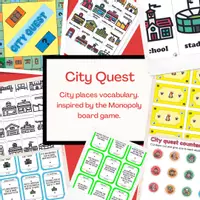 Vista previa - Juegos / Gamificación - City Quest board game and vocabulary pack | Monopoly - Portada