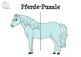 Vorschau - Spiele - Puzzle Pferd mit bunten Farben - Seite 1