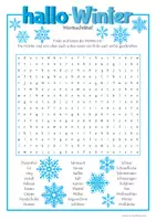 Vista previa - Hojas de trabajo - Winter Wortsuchrätsel - Portada