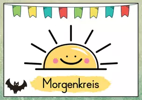 Vorschau - Poster - Morgenkreis Karten - Fledermaus für die Fledermausklasse - Seite 1