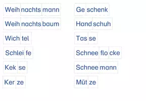 Vorschau - Mal- und Bastelvorlagen - Lesetraining: Silbenpuzzle - Winter- und Weihnachtszeit - Seite 3