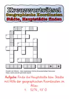 Vorschau - Arbeitsblätter - Materialpaket Kreuzworträtsel Vertretung Quiz Erdkunde Allgemeinwissen - Seite 1