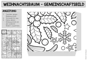 Vorschau - Mal- und Bastelvorlagen - Weihnachtsbaum - Gemeinschaftsbild (Kooperatives Poster) - Seite 2