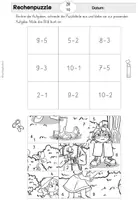 Vorschau - Arbeitsblätter - Frühling | Rechenpuzzle | Zahlenraum 20 Klasse 1 - Seite 3