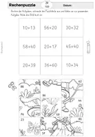 Vorschau - Stationenlernen - Zahlenraum 100 | Rechenpuzzle | Mathe | Klasse 2 | Frühling - Seite 1