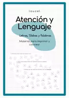 Vista previa - Hojas de trabajo - Lenguaje y Atención para colorear - Portada