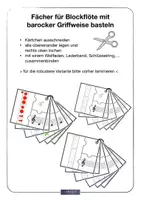 Vorschau - Merkblätter - MUSIK ✂️ Blockflöte barocke Griffweise als Fächer • Griff Note Notennamen - Seite 1