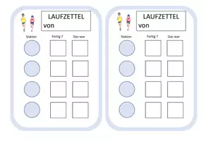 Vorschau - Stationenlernen - Laufzettel für Stationen (blau und beige) - Seite 3