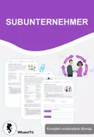 Vorschau - Arbeitsblätter - Subunternehmer - Komplett vorbereitete Stunde - Deckblatt